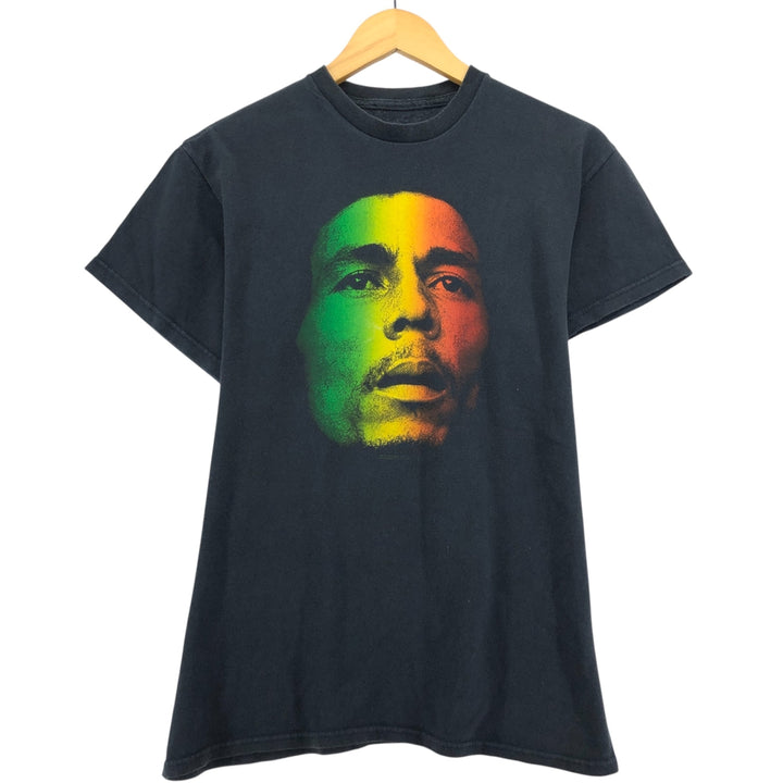 2000'S BOB MARLEY band T-shirt, men's size M unclear black type Vintage Second Hand