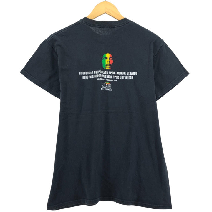 2000'S BOB MARLEY band T-shirt, men's size M unclear black type Vintage Second Hand