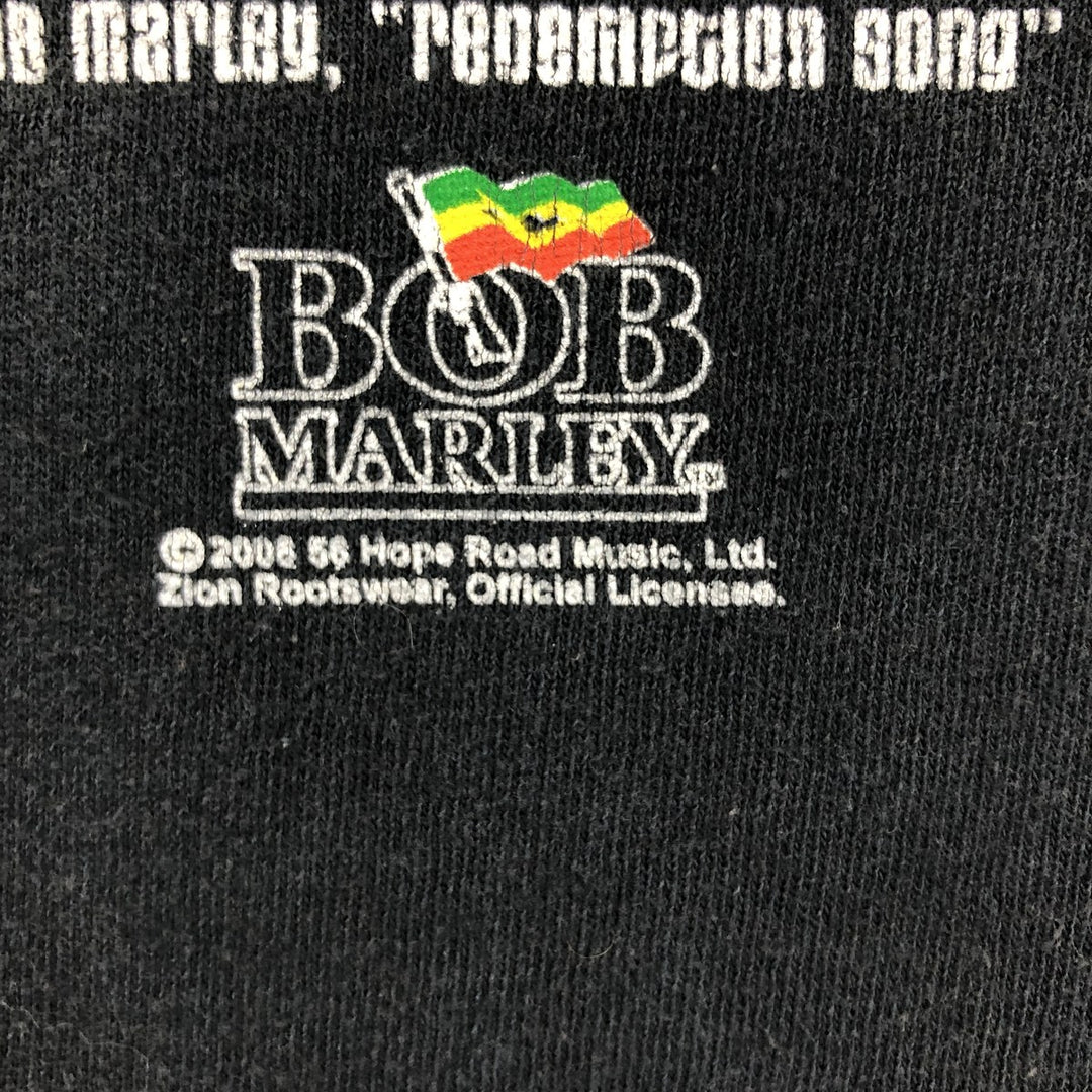2000'S BOB MARLEY band T-shirt, men's size M unclear black type Vintage Second Hand