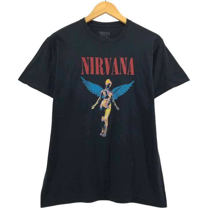NIRVANA Nirvana Band T-shirt, Band T, Men's M size cotton black type Vintage Second Hand