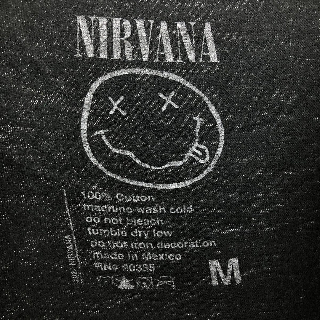 NIRVANA Nirvana Band T-shirt, Band T, Men's M size cotton black type Vintage Second Hand