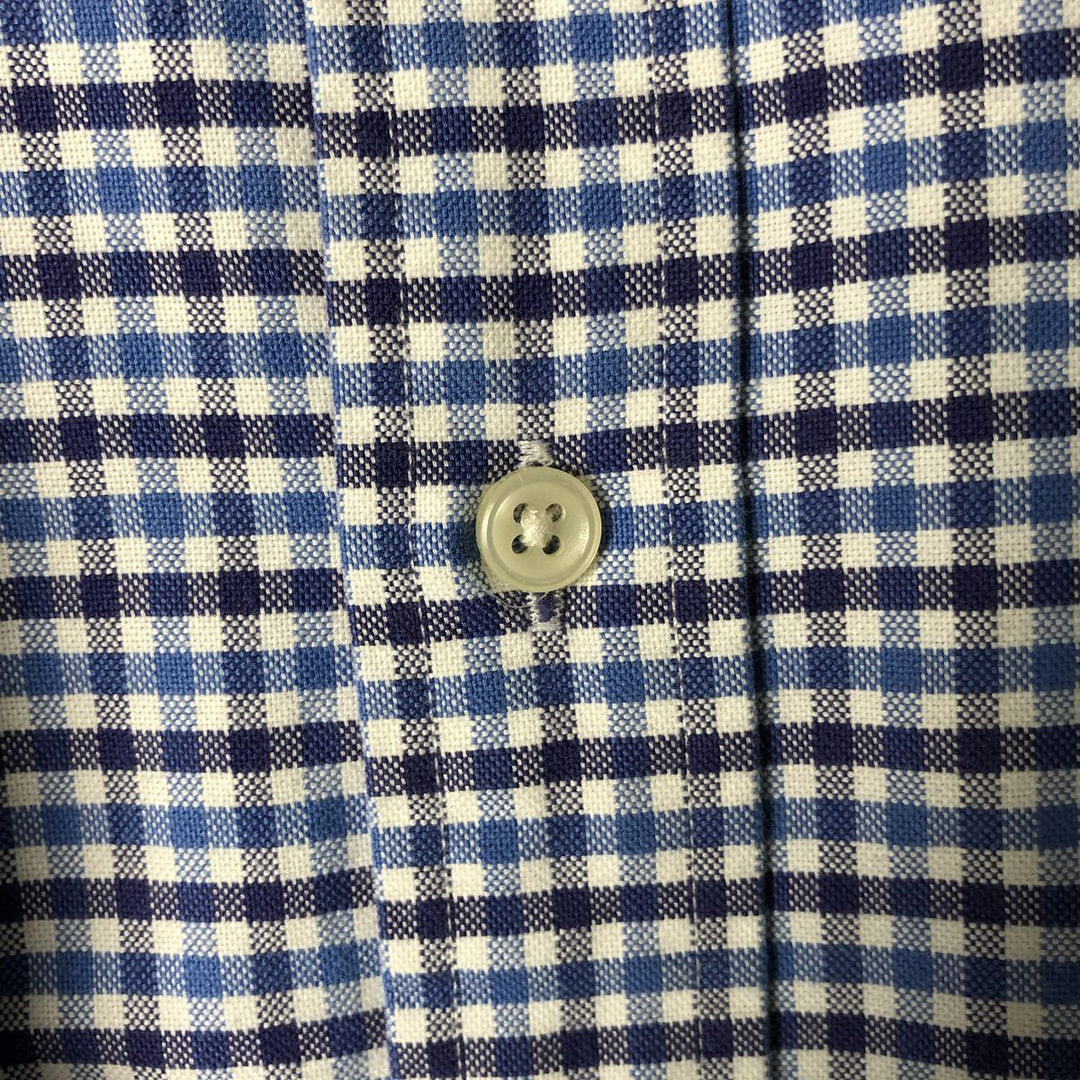 Ralph Lauren long sleeve button down check shirt, men's XL size cotton Navy blue Vintage Second Hand