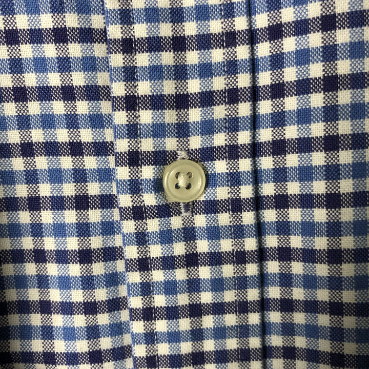 Ralph Lauren long sleeve button down check shirt, men's XL size cotton Navy blue Vintage Second Hand