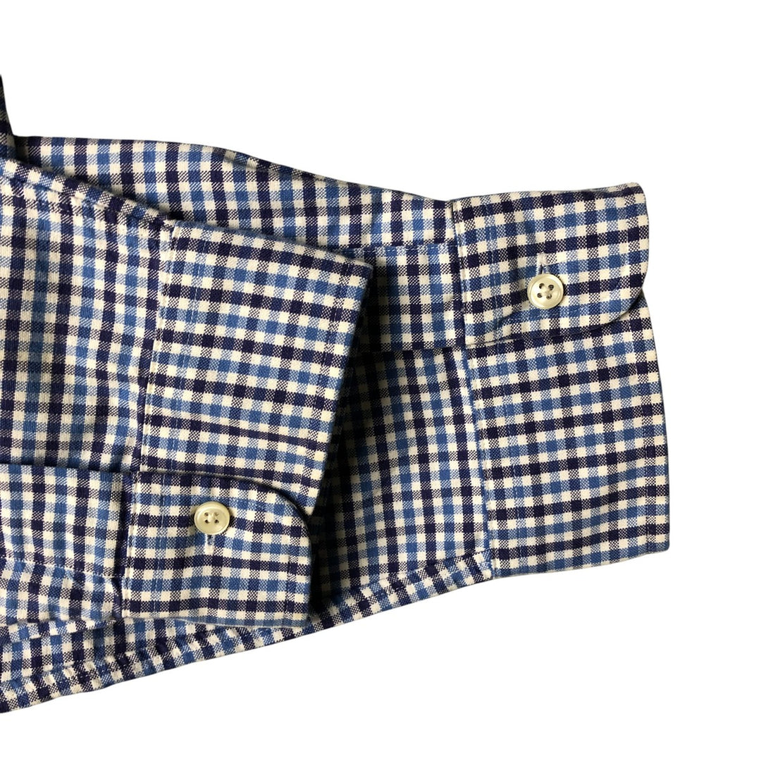 Ralph Lauren long sleeve button down check shirt, men's XL size cotton Navy blue Vintage Second Hand