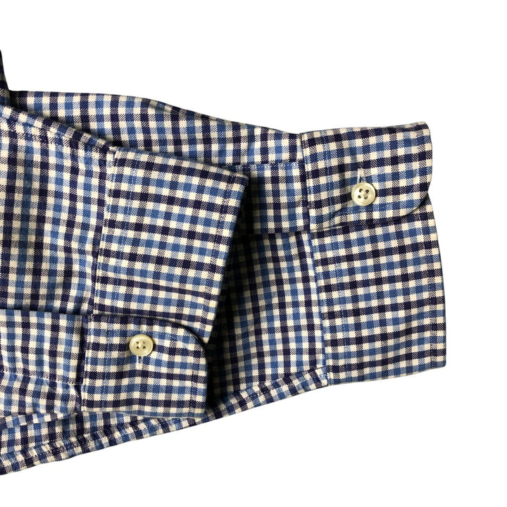 Ralph Lauren long sleeve button down check shirt, men's XL size cotton Navy blue Vintage Second Hand