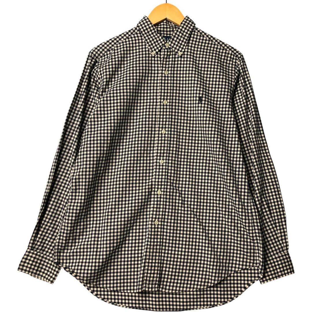Ralph Lauren Classic Fit Long Sleeve Button Down Check Shirt Men's M cotton black type Vintage Second Hand