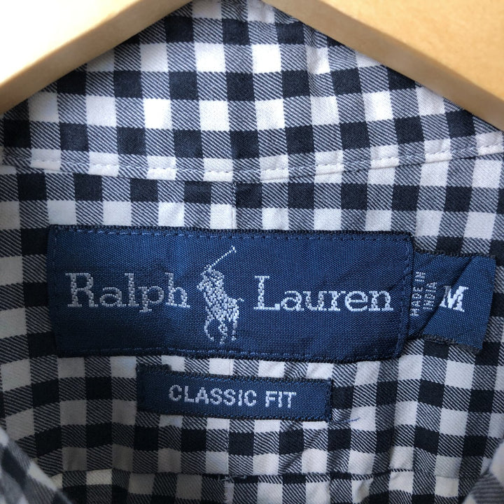 Ralph Lauren Classic Fit Long Sleeve Button Down Check Shirt Men's M cotton black type Vintage Second Hand