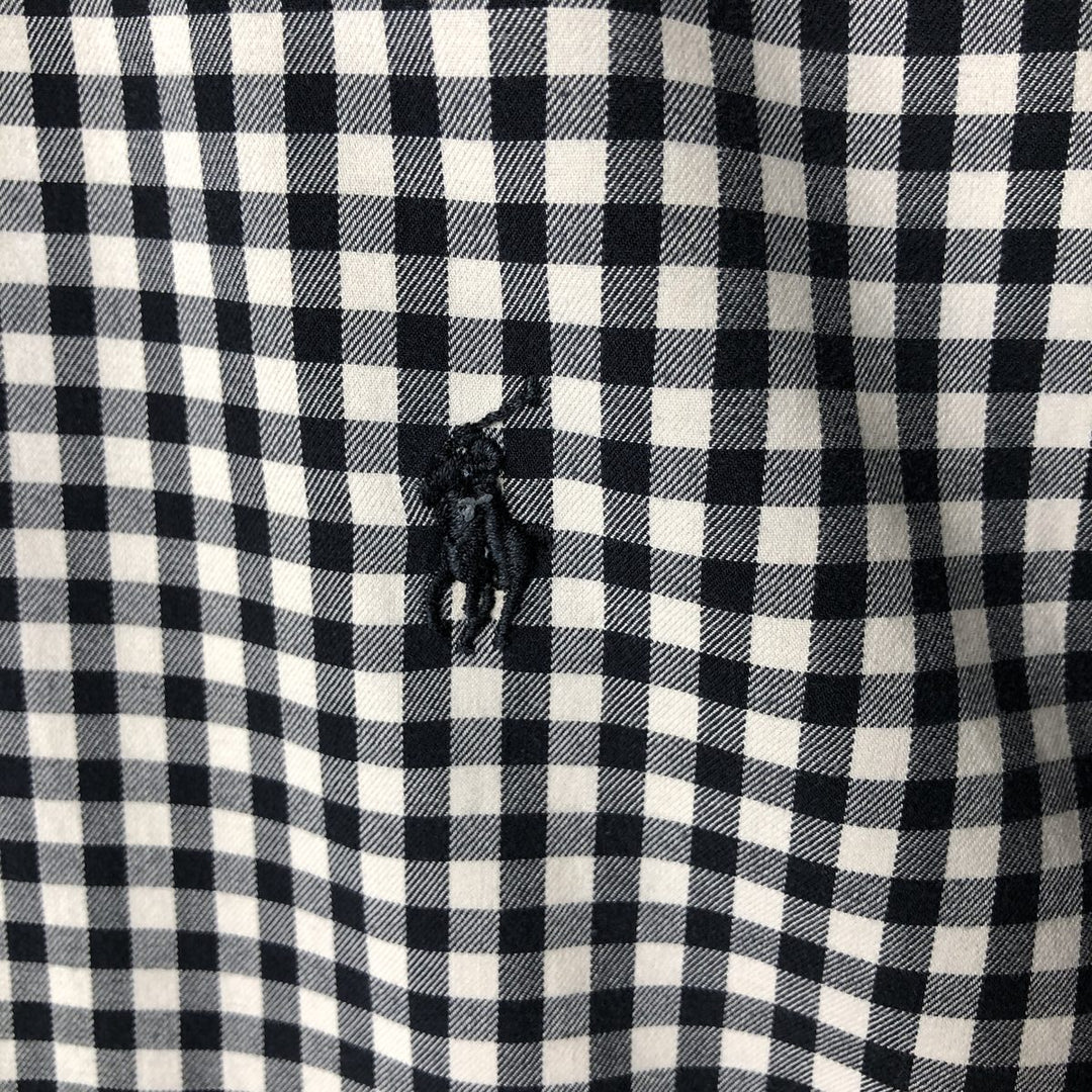 Ralph Lauren Classic Fit Long Sleeve Button Down Check Shirt Men's M cotton black type Vintage Second Hand