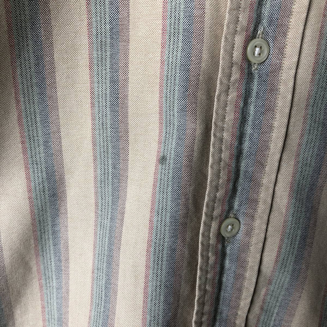 Ralph Lauren Multi-Stripe Long Sleeve Button-Down Striped Shirt, Men's XL cotton Beige type Vintage Second Hand