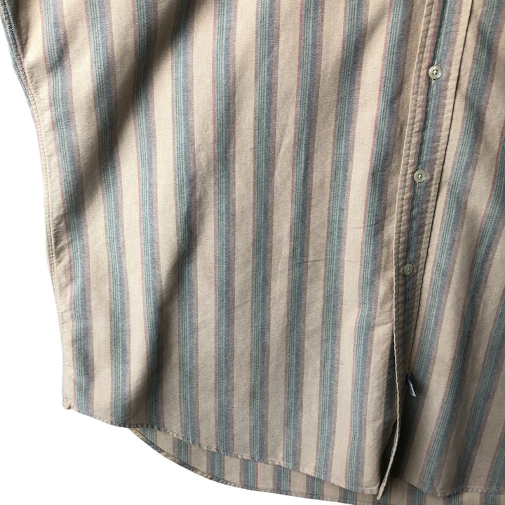 Ralph Lauren Multi-Stripe Long Sleeve Button-Down Striped Shirt, Men's XL cotton Beige type Vintage Second Hand