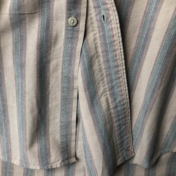 Ralph Lauren Multi-Stripe Long Sleeve Button-Down Striped Shirt, Men's XL cotton Beige type Vintage Second Hand