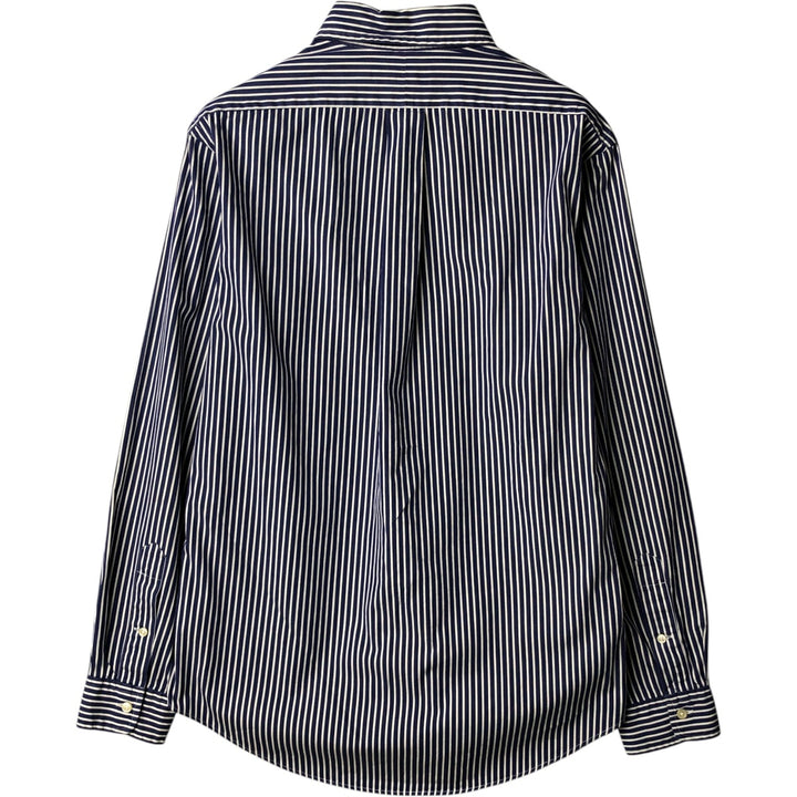 Ralph Lauren CUSTOM FIT long sleeve button down striped shirt men's size M cotton navy blue type Vintage Second Hand