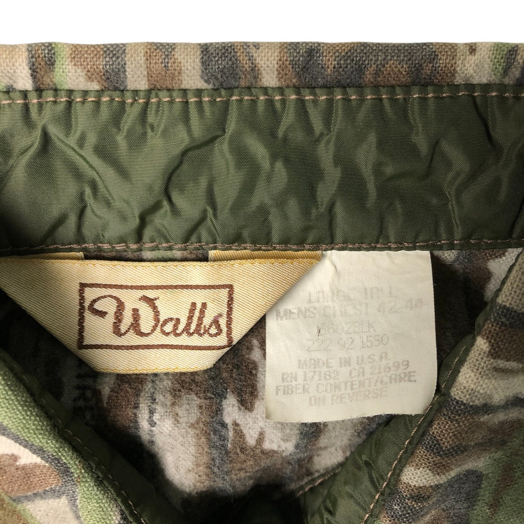 Walls Realtree Camo Camouflage Pattern Long Sleeve Flannel Shirt, Made in USA, Men's Size L cotton Green type dark green Vintage Second Hand