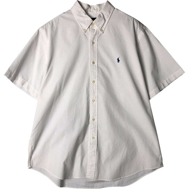 Ralph Lauren short sleeve button down shirt, men's XL size cotton white type Vintage Second Hand