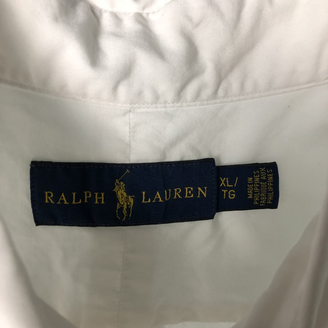 Ralph Lauren short sleeve button down shirt, men's XL size cotton white type Vintage Second Hand