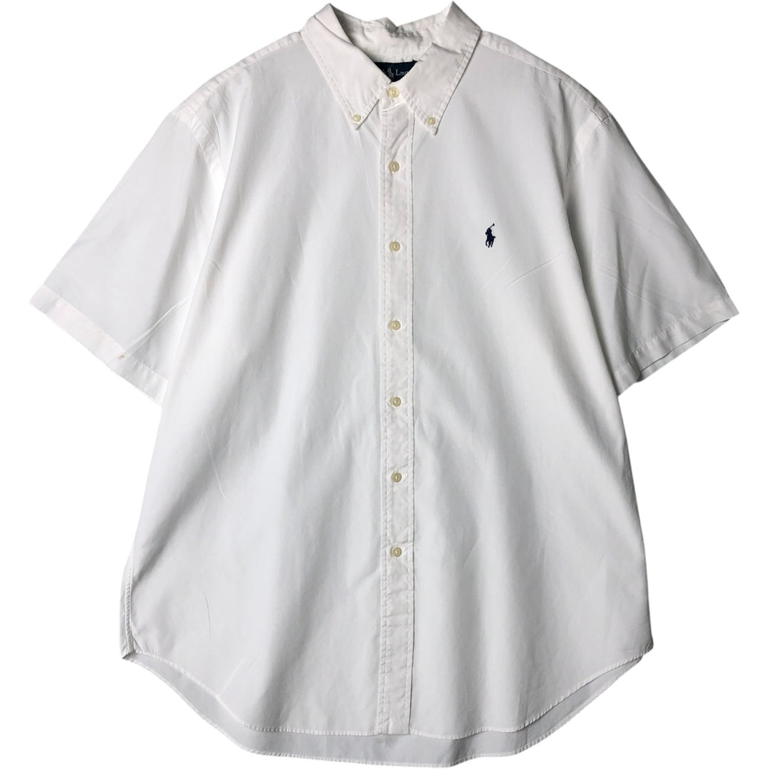 Ralph Lauren Classic Fit short sleeve button down shirt, men's size XL cotton white type Vintage Second Hand