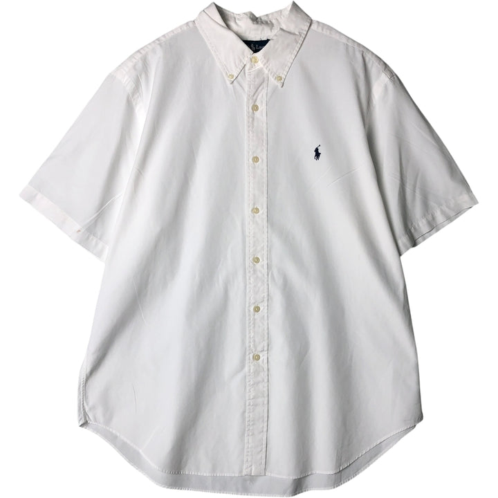 Ralph Lauren Classic Fit short sleeve button down shirt, men's size XL cotton white type Vintage Second Hand