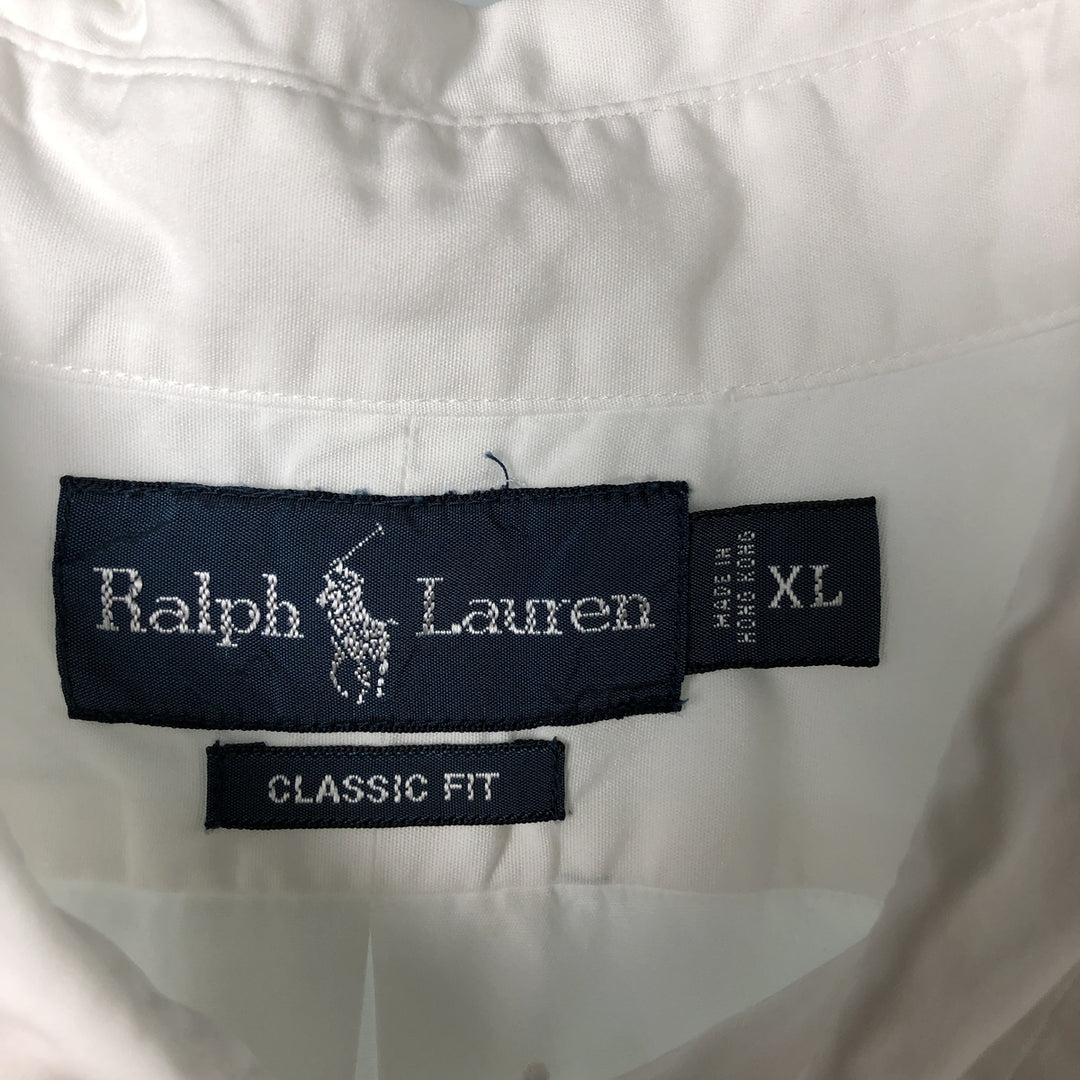 Ralph Lauren Classic Fit short sleeve button down shirt, men's size XL cotton white type Vintage Second Hand