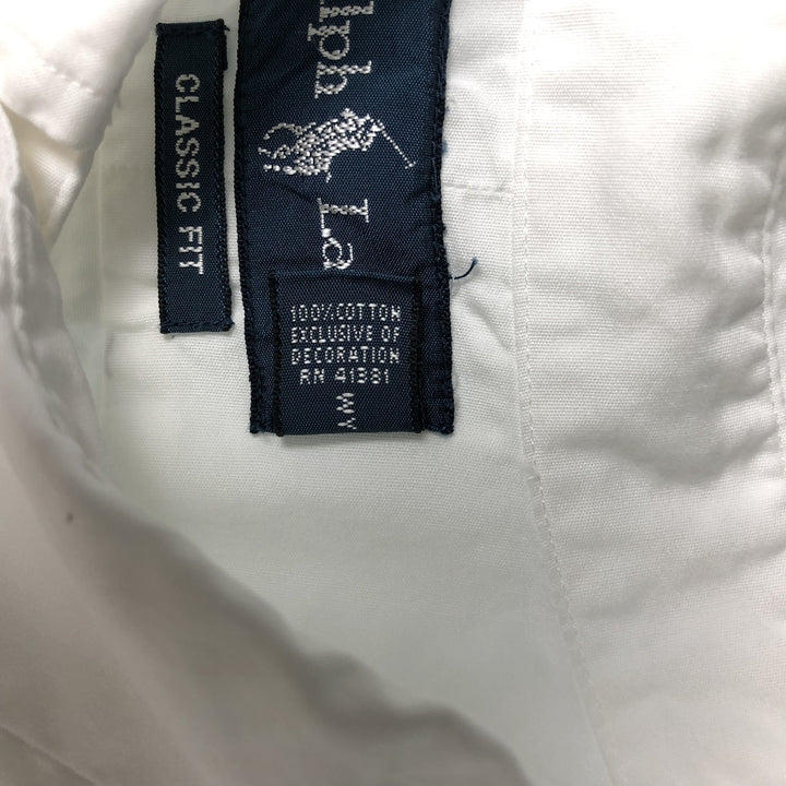Ralph Lauren Classic Fit short sleeve button down shirt, men's size XL cotton white type Vintage Second Hand