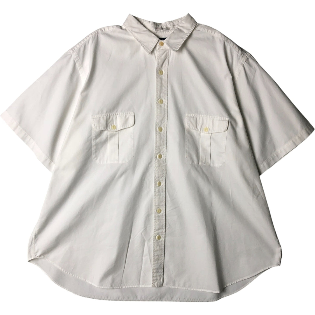 Oversized Ralph Lauren POLO by Ralph Lauren short-sleeved cotton shirt, men's size XXXL cotton white type Vintage Second Hand