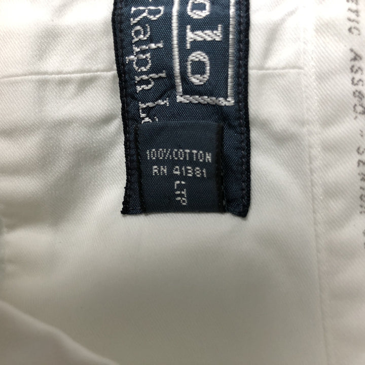 Oversized Ralph Lauren POLO by Ralph Lauren short-sleeved cotton shirt, men's size XXXL cotton white type Vintage Second Hand