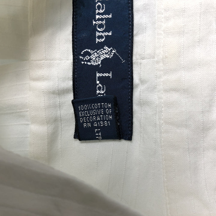 Ralph Lauren short sleeve button down shirt, men's size L cotton white type Vintage Second Hand