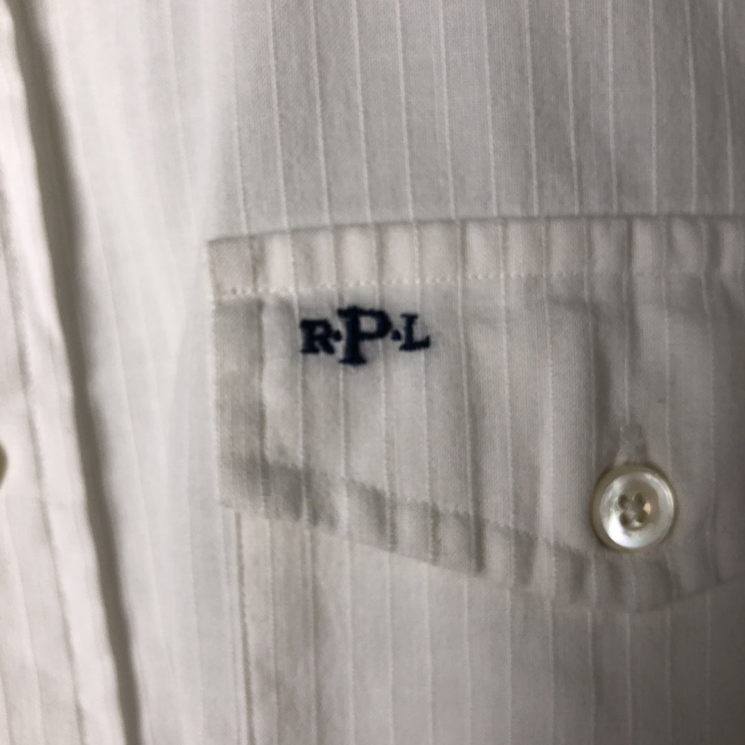Ralph Lauren short sleeve button down shirt, men's size L cotton white type Vintage Second Hand