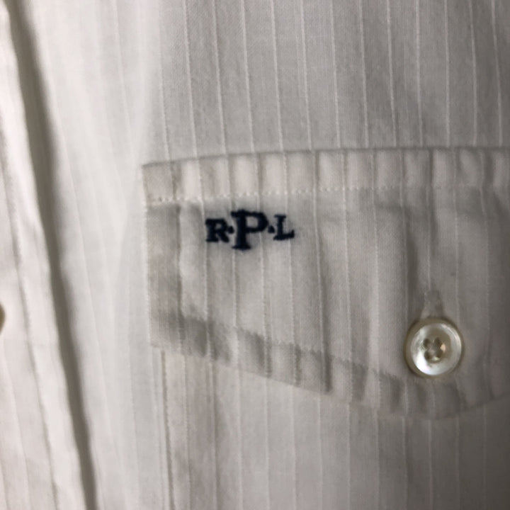 Ralph Lauren short sleeve button down shirt, men's size L cotton white type Vintage Second Hand