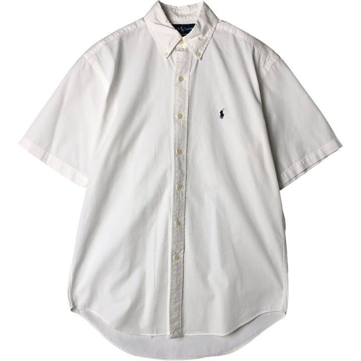Ralph Lauren BLAKE short sleeve button down shirt, men's size S cotton white type Vintage Second Hand