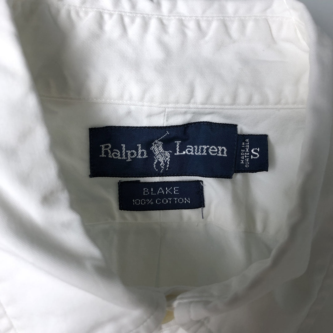 Ralph Lauren BLAKE short sleeve button down shirt, men's size S cotton white type Vintage Second Hand