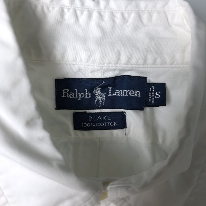 Ralph Lauren BLAKE short sleeve button down shirt, men's size S cotton white type Vintage Second Hand