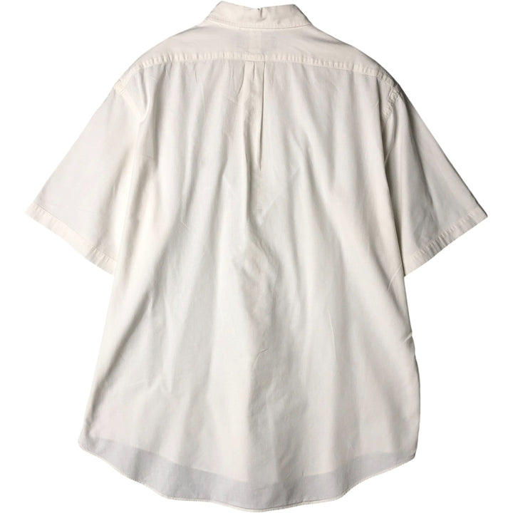 Ralph Lauren BLAIRE short sleeve button down shirt, men's XL size cotton white type Vintage Second Hand
