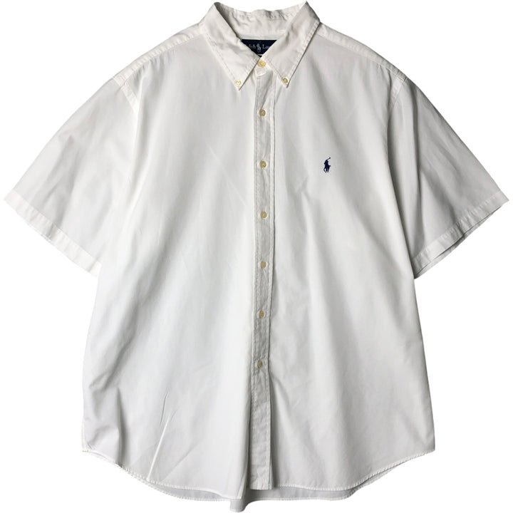 Ralph Lauren Classic Fit short sleeve button down shirt, men's size XXL cotton white type Vintage Second Hand