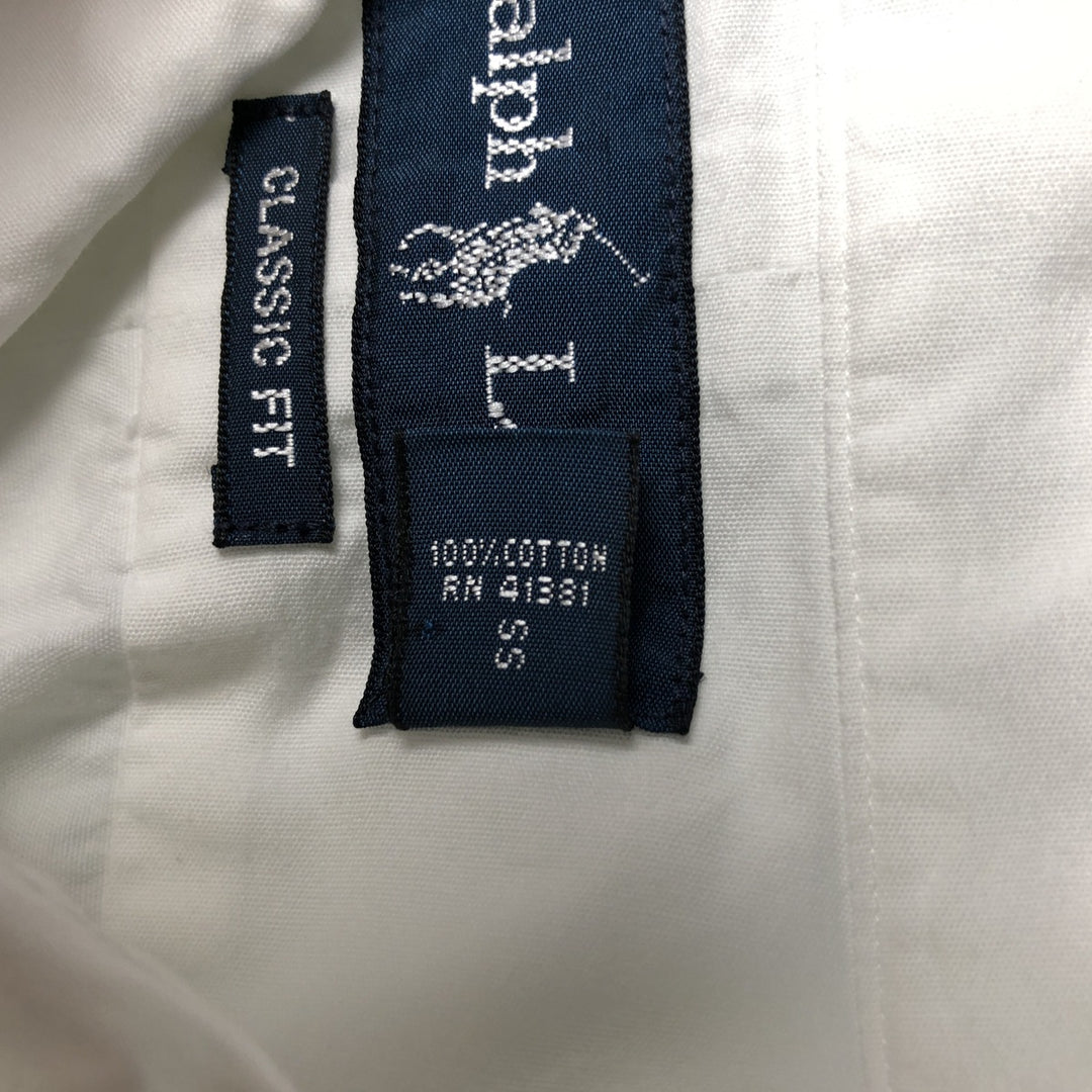 Ralph Lauren Classic Fit short sleeve button down shirt, men's size XXL cotton white type Vintage Second Hand