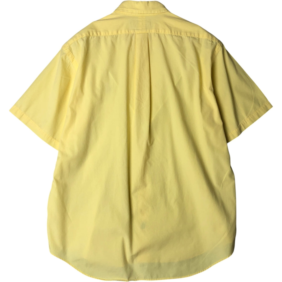 Ralph Lauren BLAKE short sleeve button down shirt, men's size L cotton yellow type Vintage Second Hand