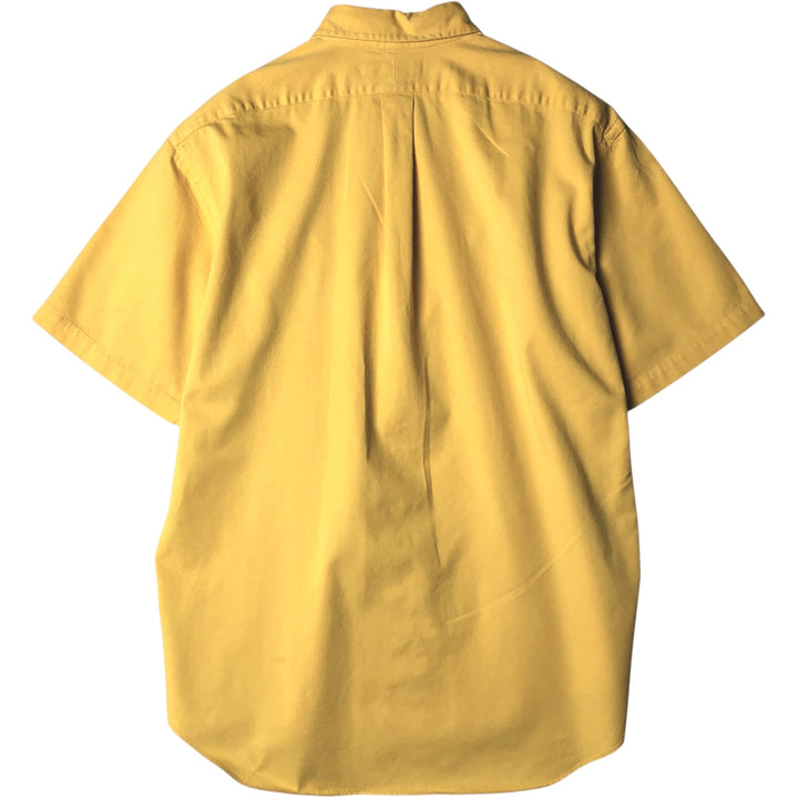 Ralph Lauren BLAKE short sleeve button down shirt, men's size L cotton yellow type Vintage Second Hand