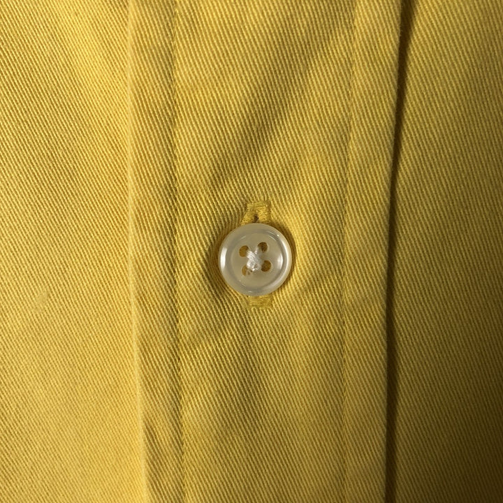 Ralph Lauren BLAKE short sleeve button down shirt, men's size L cotton yellow type Vintage Second Hand