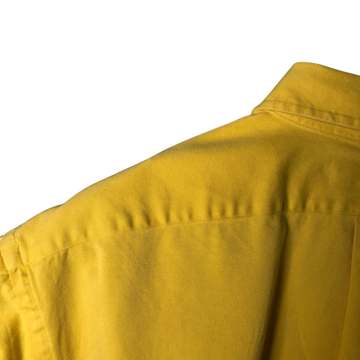 Ralph Lauren BLAKE short sleeve button down shirt, men's size L cotton yellow type Vintage Second Hand