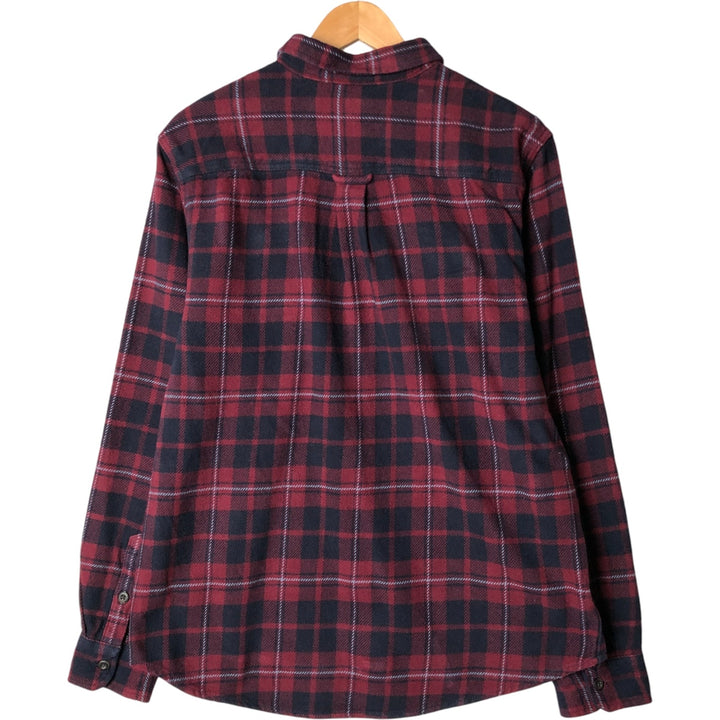 ORVIS Long Sleeve Heavy Flannel Check Shirt, Men's Size L cotton red type Vintage Second Hand