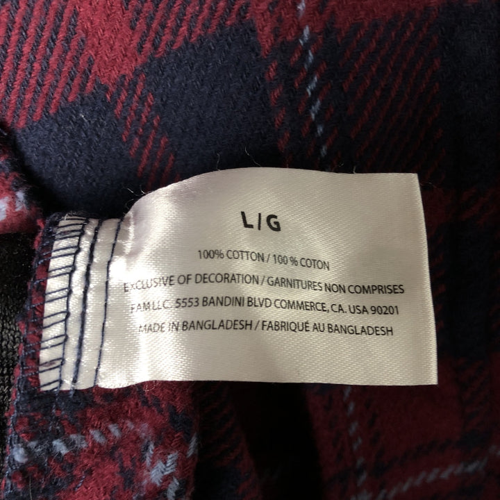 ORVIS Long Sleeve Heavy Flannel Check Shirt, Men's Size L cotton red type Vintage Second Hand