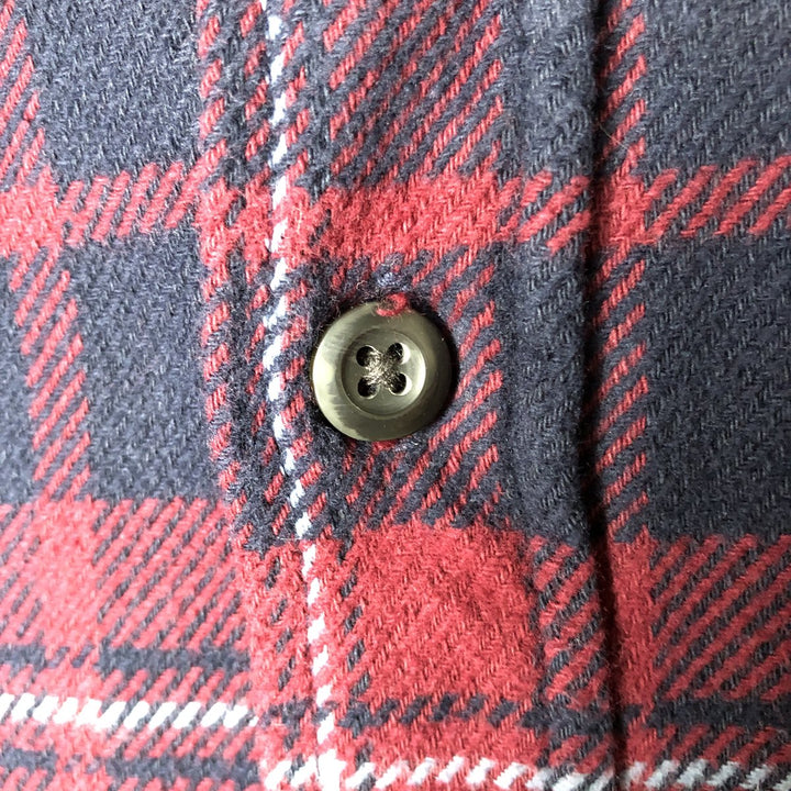 ORVIS Long Sleeve Heavy Flannel Check Shirt, Men's Size L cotton red type Vintage Second Hand