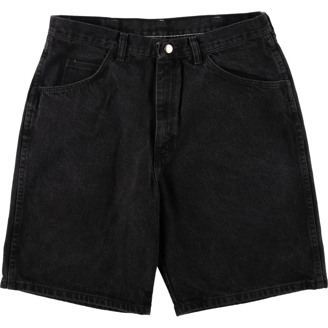 Wrangler Black Denim Shorts, Shorts, Men's, W34 cotton black type Vintage Second Hand