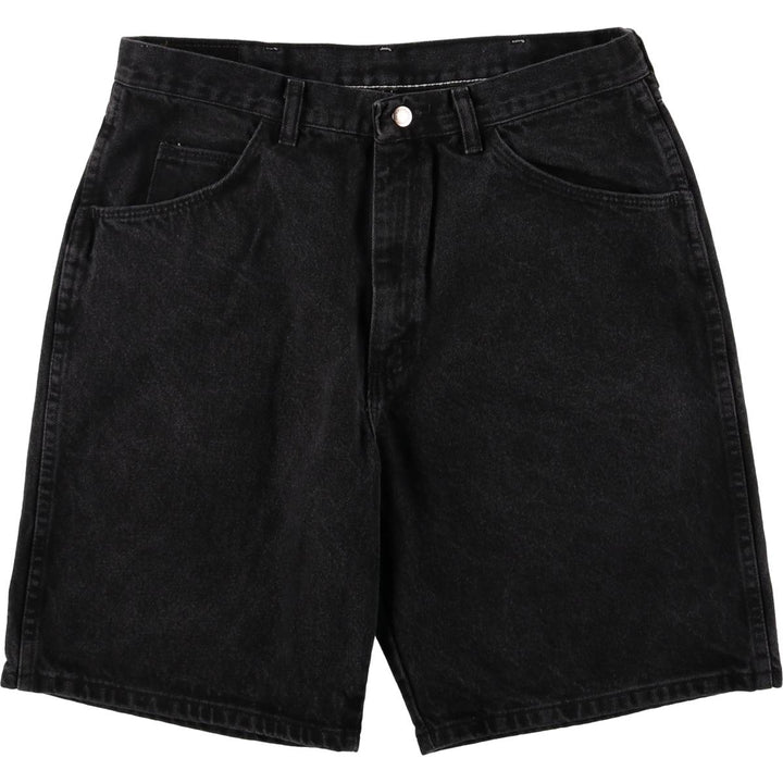Wrangler Black Denim Shorts, Shorts, Men's, W34 cotton black type Vintage Second Hand