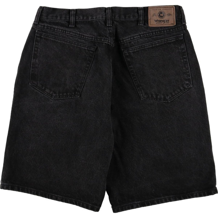Wrangler Black Denim Shorts, Shorts, Men's, W34 cotton black type Vintage Second Hand