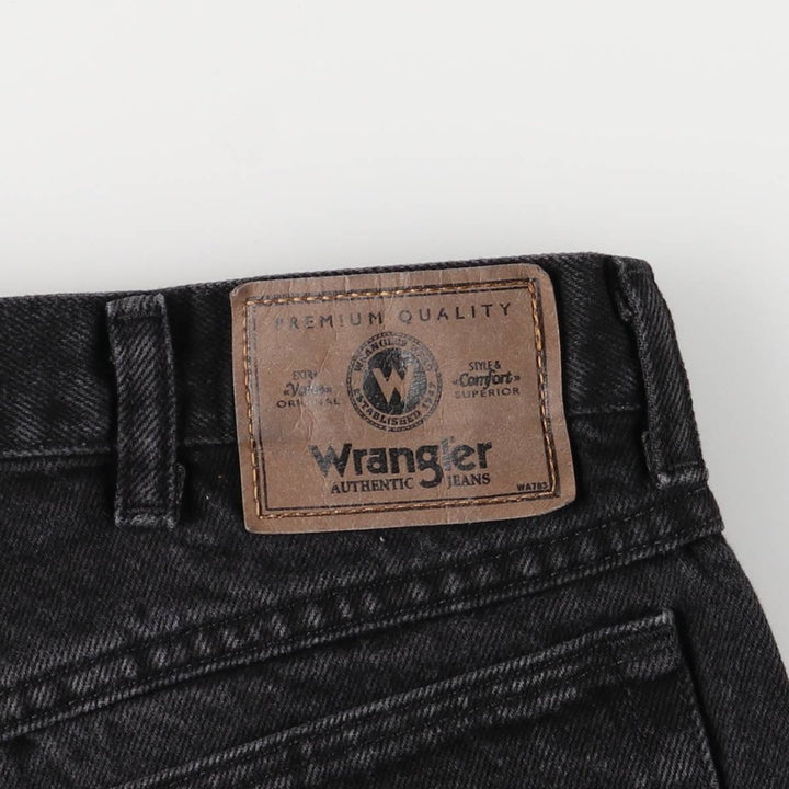 Wrangler Black Denim Shorts, Shorts, Men's, W34 cotton black type Vintage Second Hand