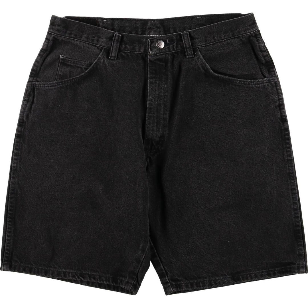 Wrangler Men's Vintage Black Denim Shorts, Size W32 cotton black type Vintage Second Hand