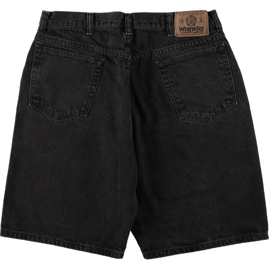 Wrangler Men's Vintage Black Denim Shorts, Size W32 cotton black type Vintage Second Hand