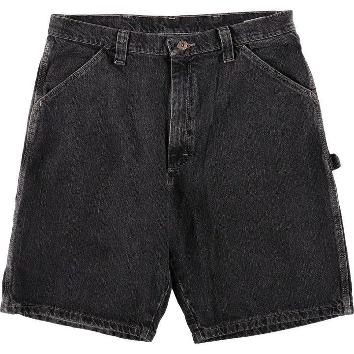 2000'S Wrangler Carpenter Black Denim Painter Shorts, Men's, Size W35 cotton black type Vintage Second Hand