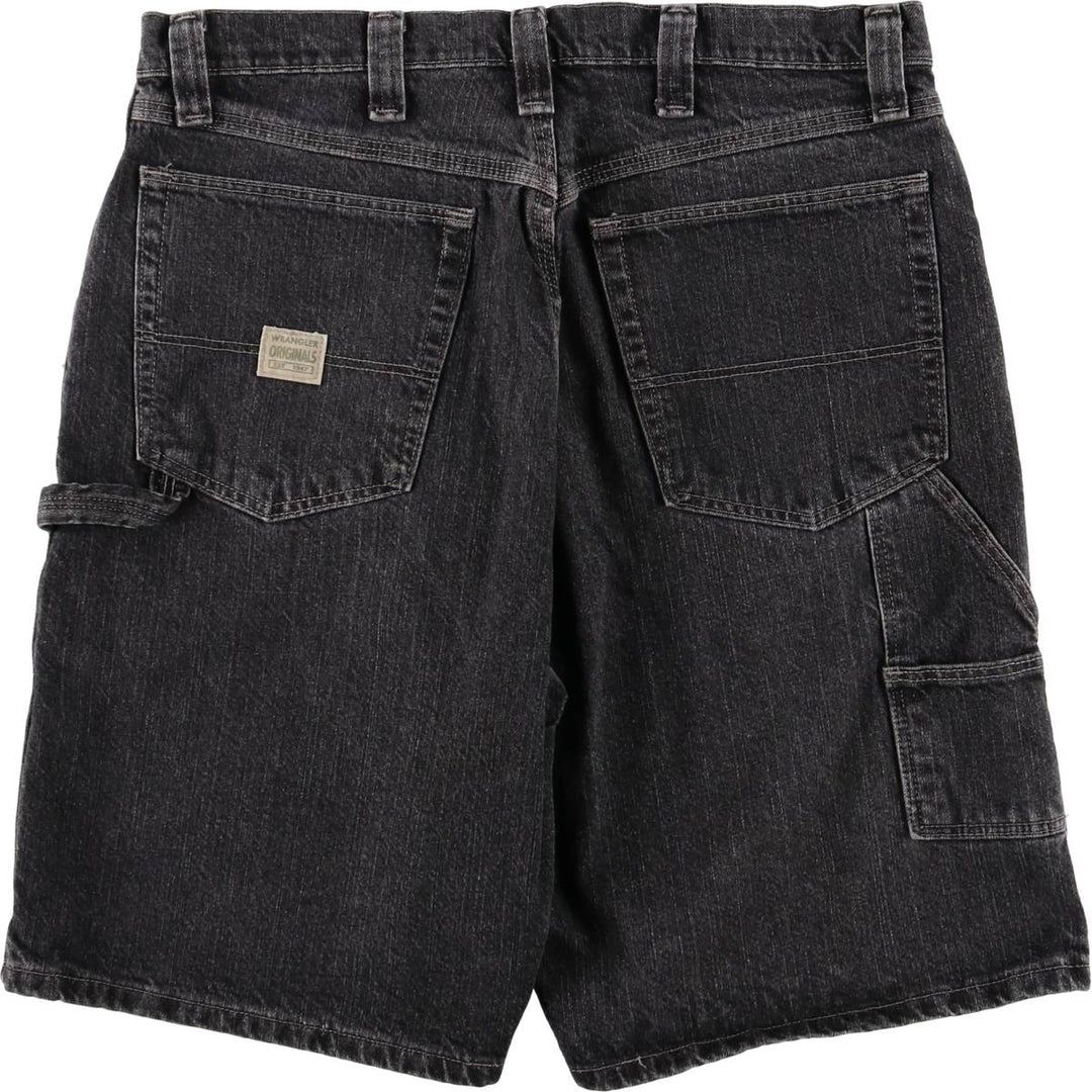 2000'S Wrangler Carpenter Black Denim Painter Shorts, Men's, Size W35 cotton black type Vintage Second Hand