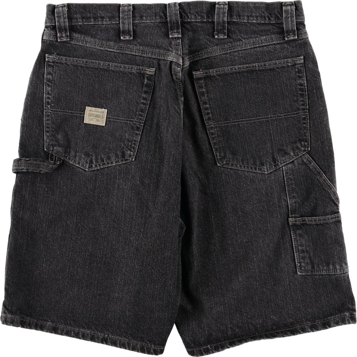 2000'S Wrangler Carpenter Black Denim Painter Shorts, Men's, Size W35 cotton black type Vintage Second Hand